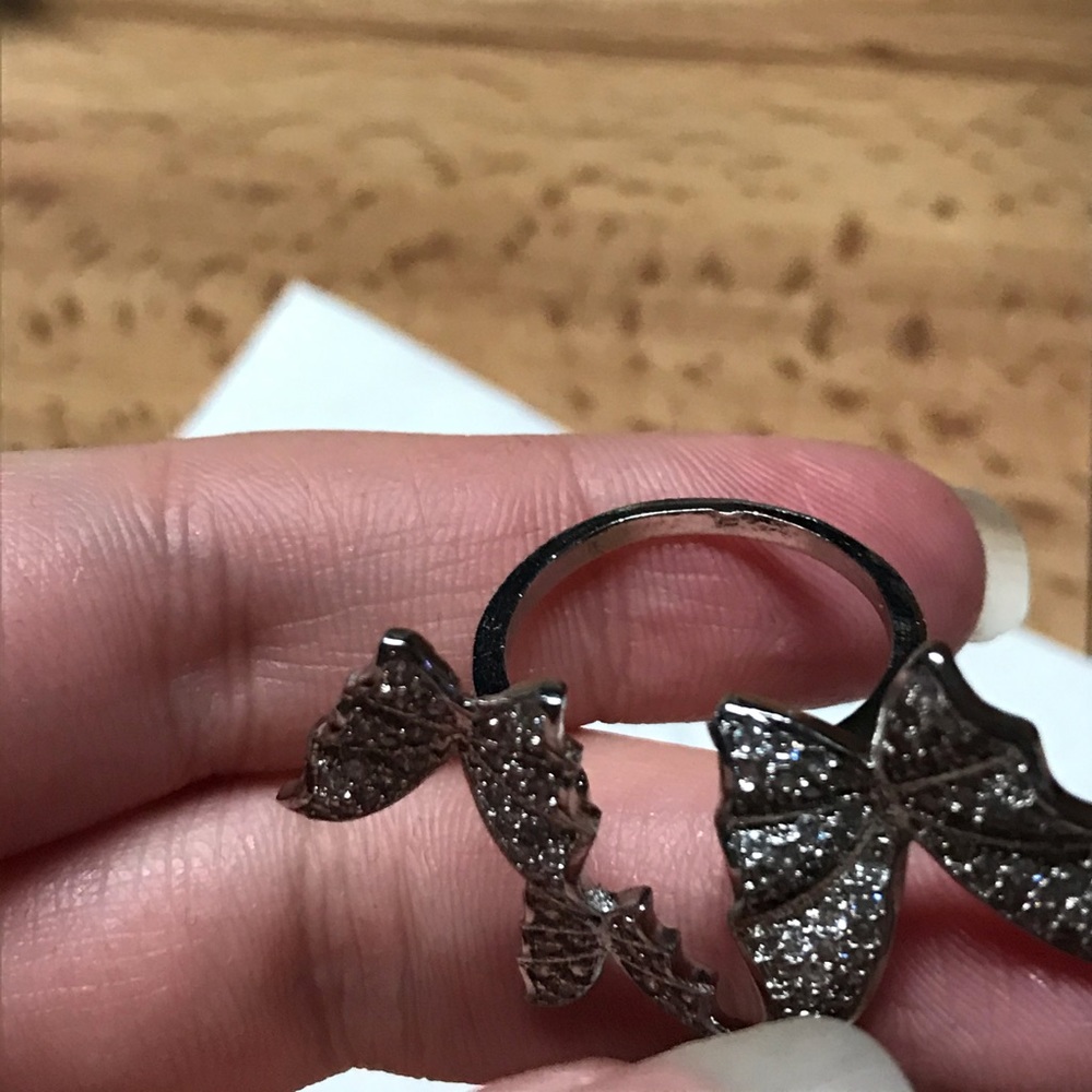 Silver butterfly adjustable ring - Picture 9 of 9